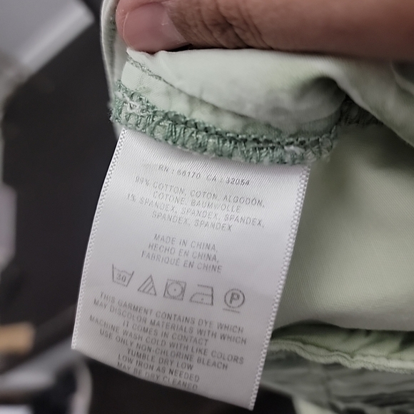 Chino By Anthropologie Light Green Cotton Blend Slim Fit Pants Size 30 - Picture 4 of 4